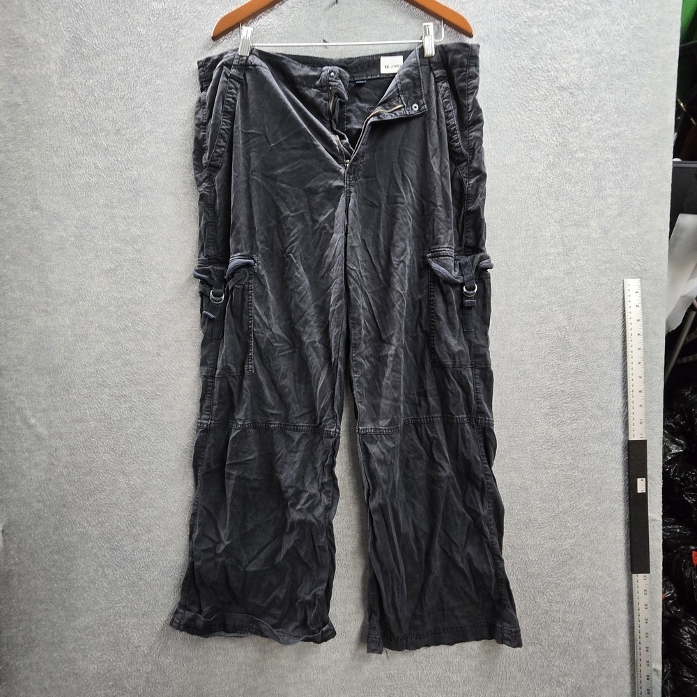 American Eagle Outfitter Women Pants 16 Black Cargo Baggy Skater Grunge Goth Y2K